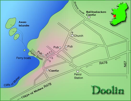 Map Of Doolin Ireland Doolin: Co.Clare, Ireland  town map